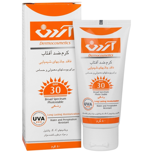 کرم ضد آفتاب فیزیکال رنگی SPF30 آردن