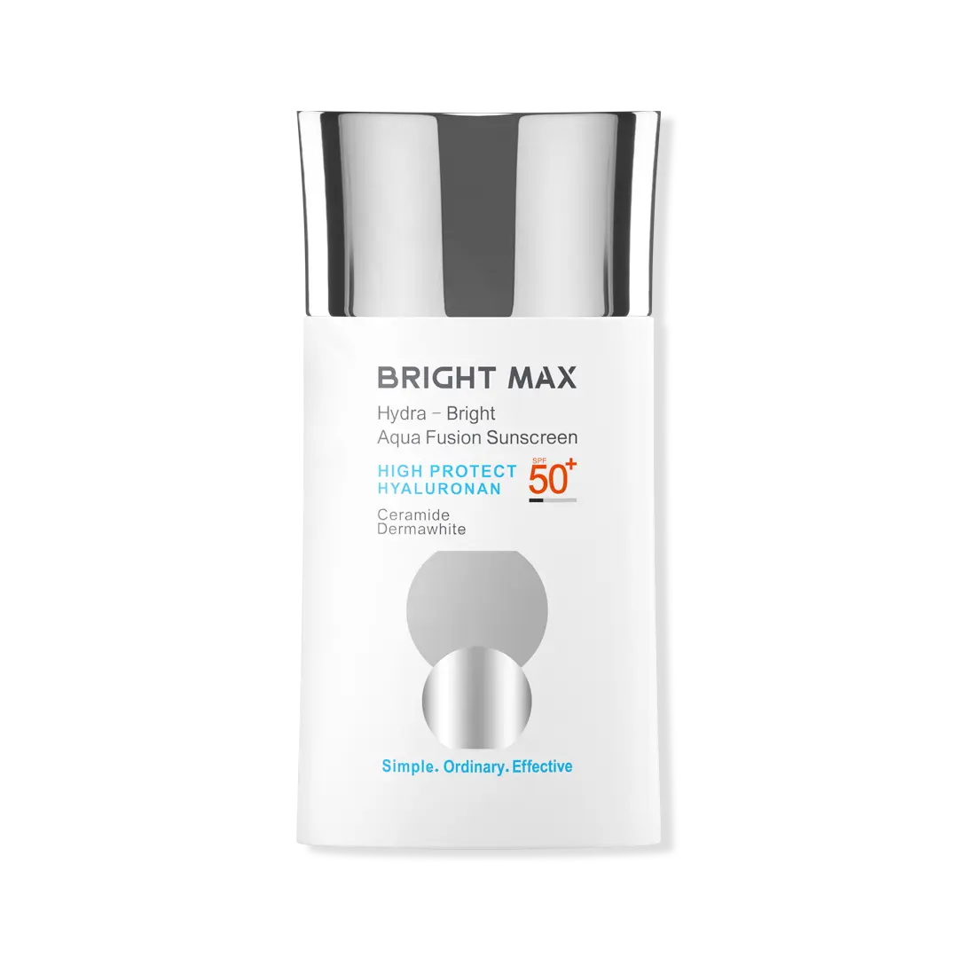 کرم ضدآفتاب فلوئید بدون رنگ برایت مکس مدل آکوا فیوژن SPF 50